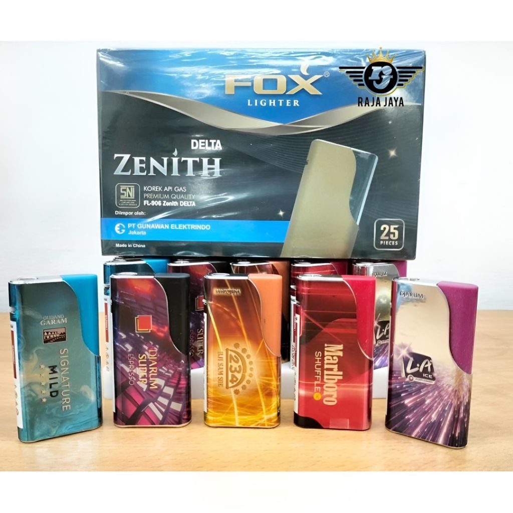 Fox Zenith DELTA Korek Api Gas Magnet Bara Berkualitas SNI/25 Pcs