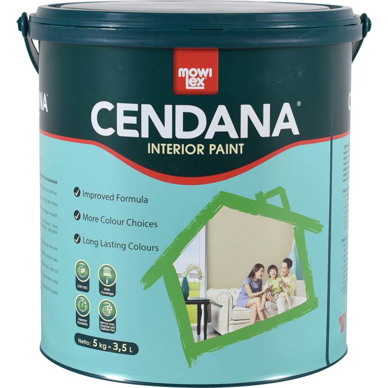 Mowilex Cendana Cat Tembok Interior Putih 5kg/25kg