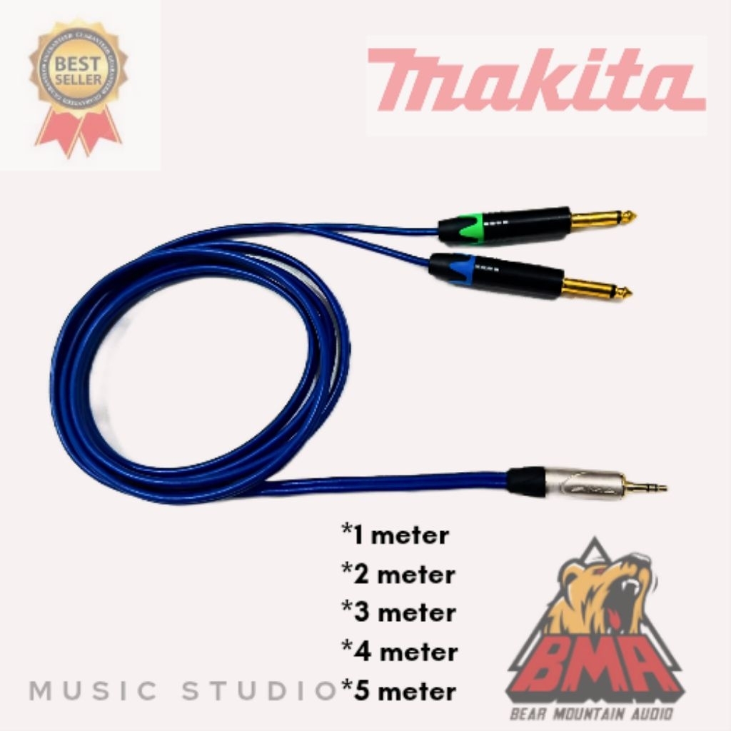 Kabel Audio kabel AUX spliter 3,5 mm to jack 6,5 / Jack Hp ke mixer