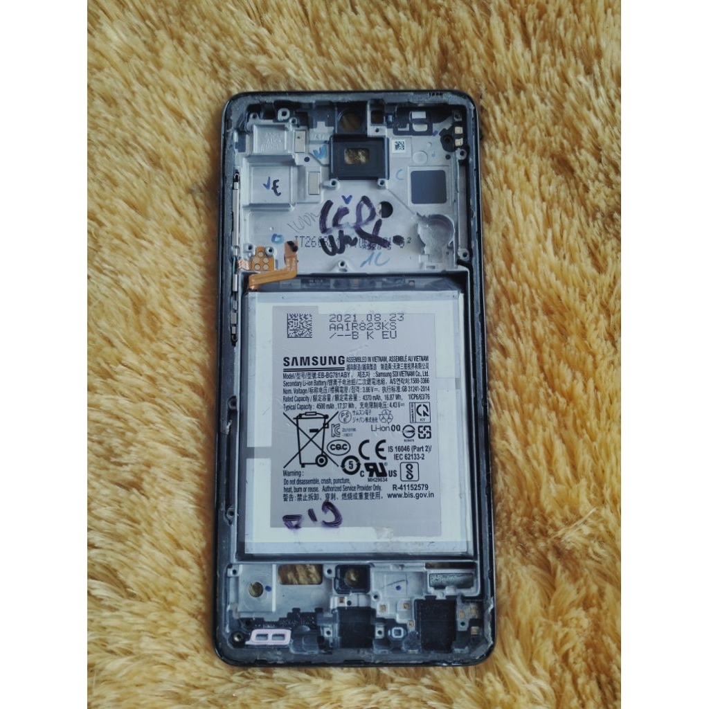 frame Tulangan dudukan lcd batrei Samsung a52 copotan