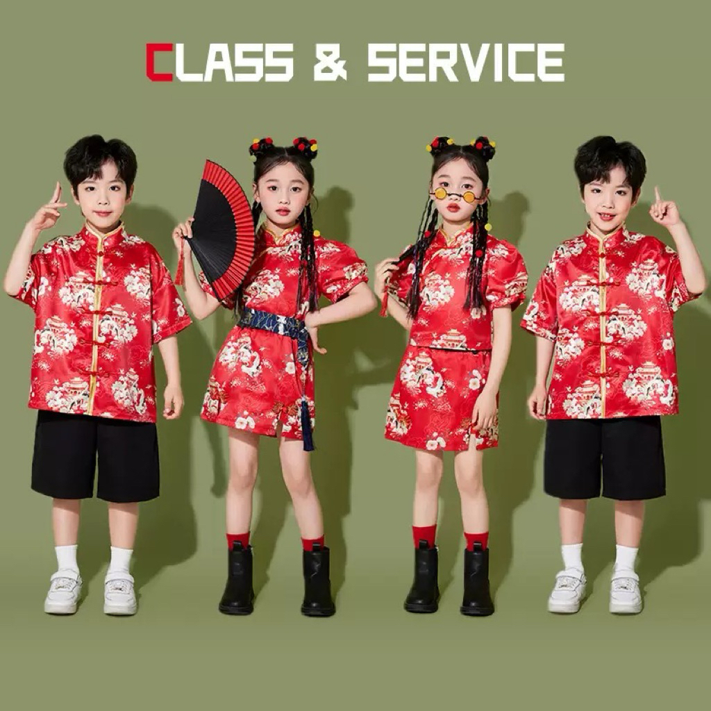 New Arrivals Couple cheongsam chinese style anak-anak , couple set qipao new style premium