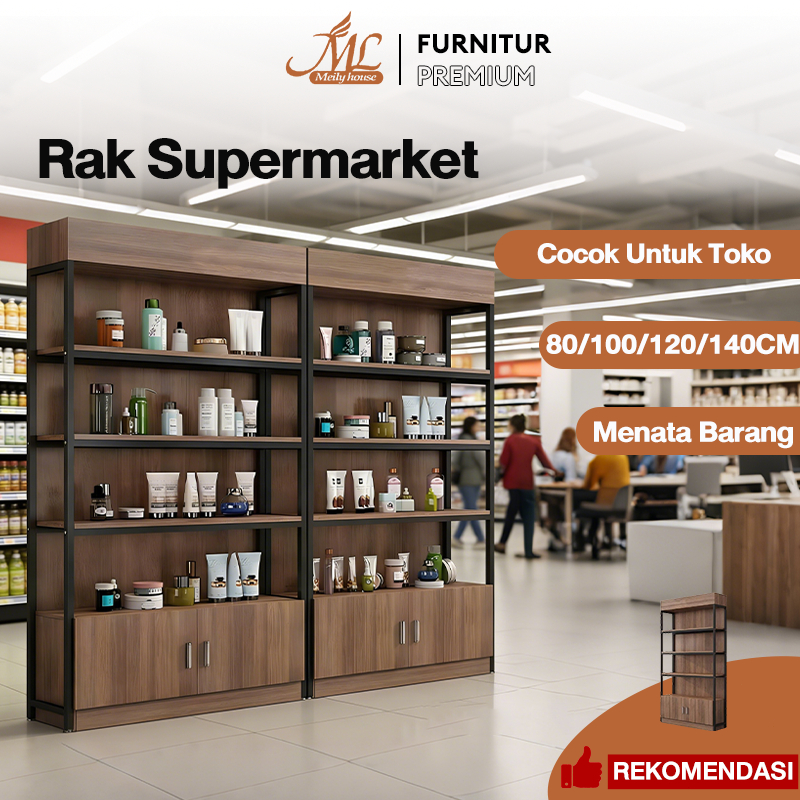 Rak Supermarket Rak Gondola Rak Market Rak Display Toko Rak Penyimpanan Gudang 100/120/140