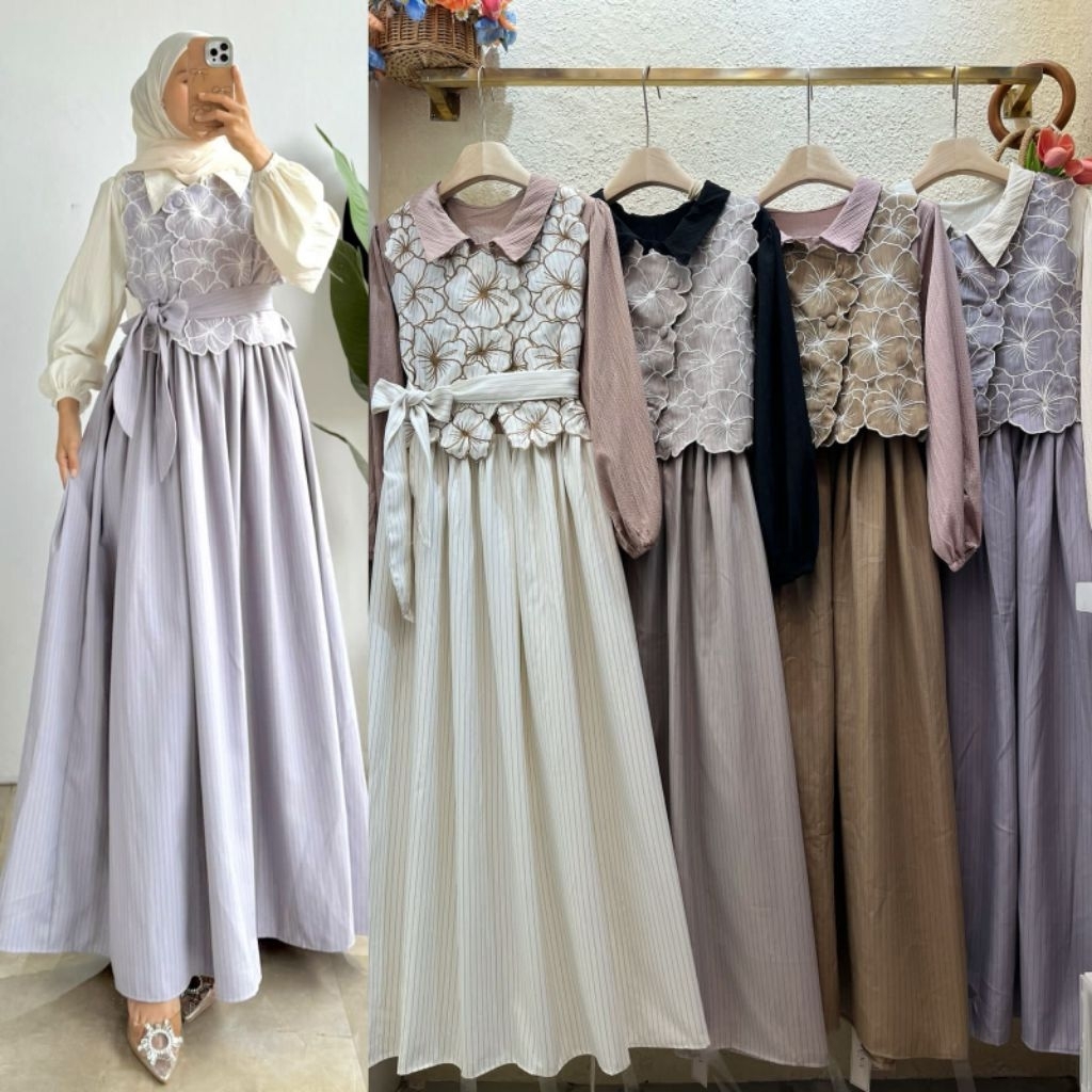 MAYAZA DRESS IMPORT PREMIUM BORDIR /GAMIS ORI YUNA