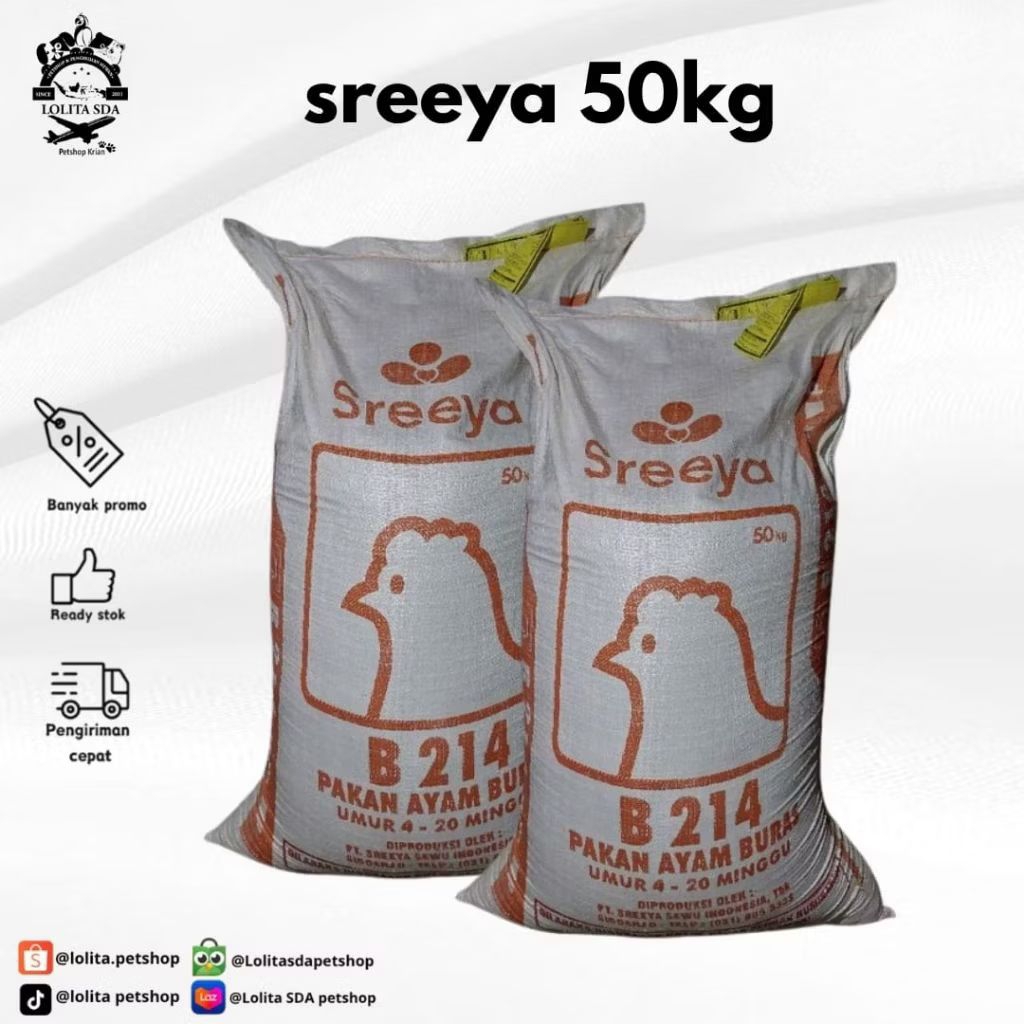 sreya b 214 pakan ayam buras 1 sak 50kg sreeya B214