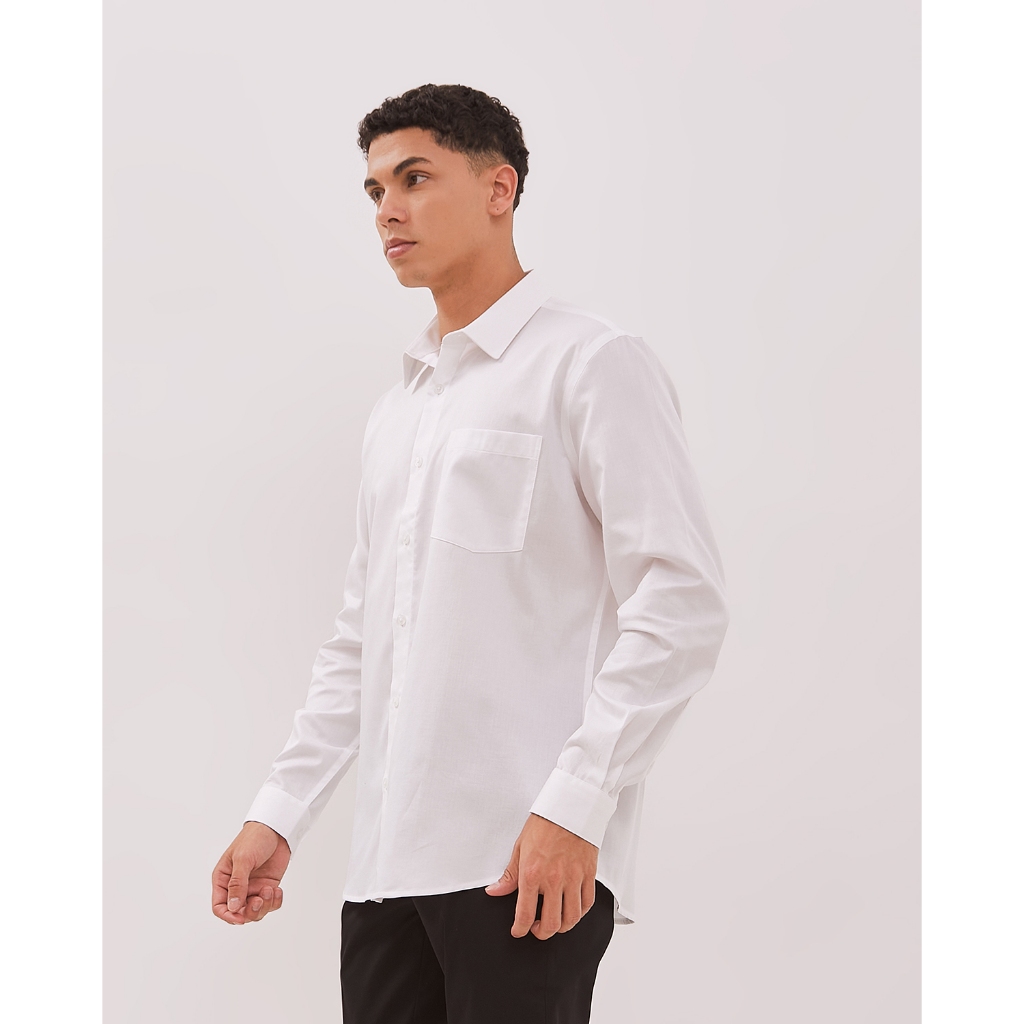 VALINO Kemeja Lengan Panjang Putih Pria - V-DLAA06-A1