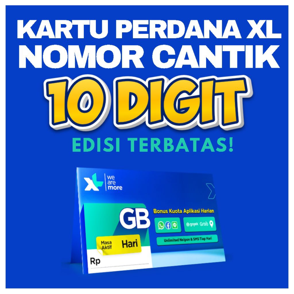 KARTU XL 10 DIGIT KARTU PERDANA XL NOMOR CANTIK XL.