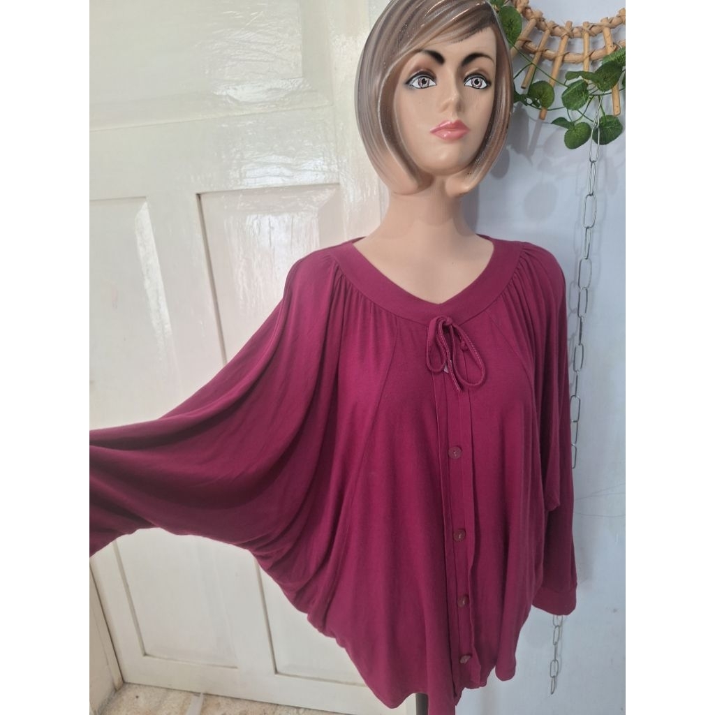 baju atasan kaos magenta betwing size dewasa