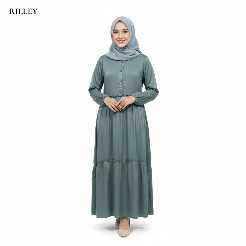 RILLEY - Gamis Daniqa | Gamis Wanita Adem Bahan Rayon Twill