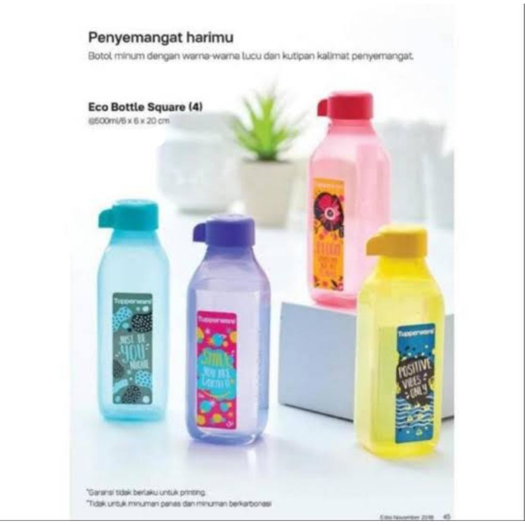 Eco Bottle Square Tupperware - 500 ml