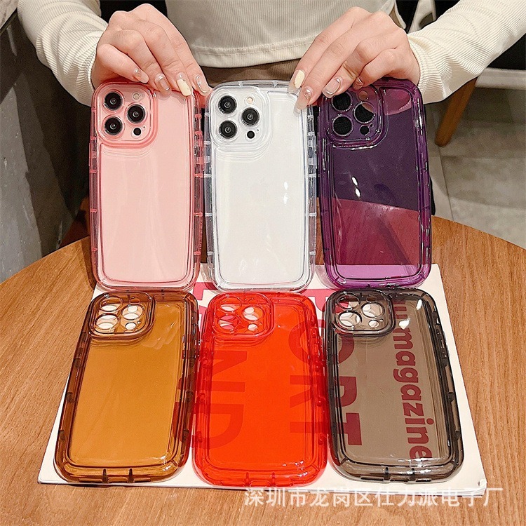 Clear Pluffy Case IPHONE X 12 13 PROMAX 14 PLUS Glossy Silicone Softcase Casing Hp TPU02 BB15047