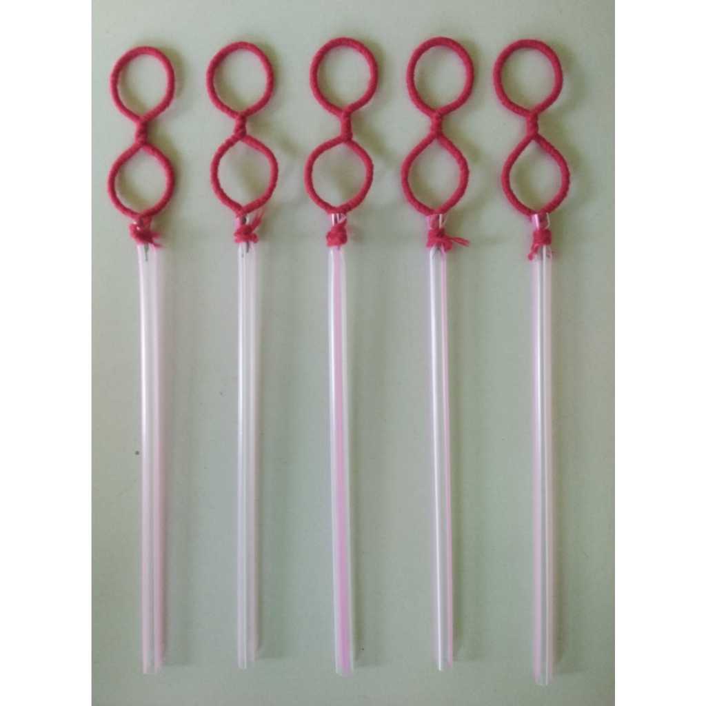 Stik Gagang Kecil Gelembung Mainan Anak Bentuk Lingkaran 2 Lubang