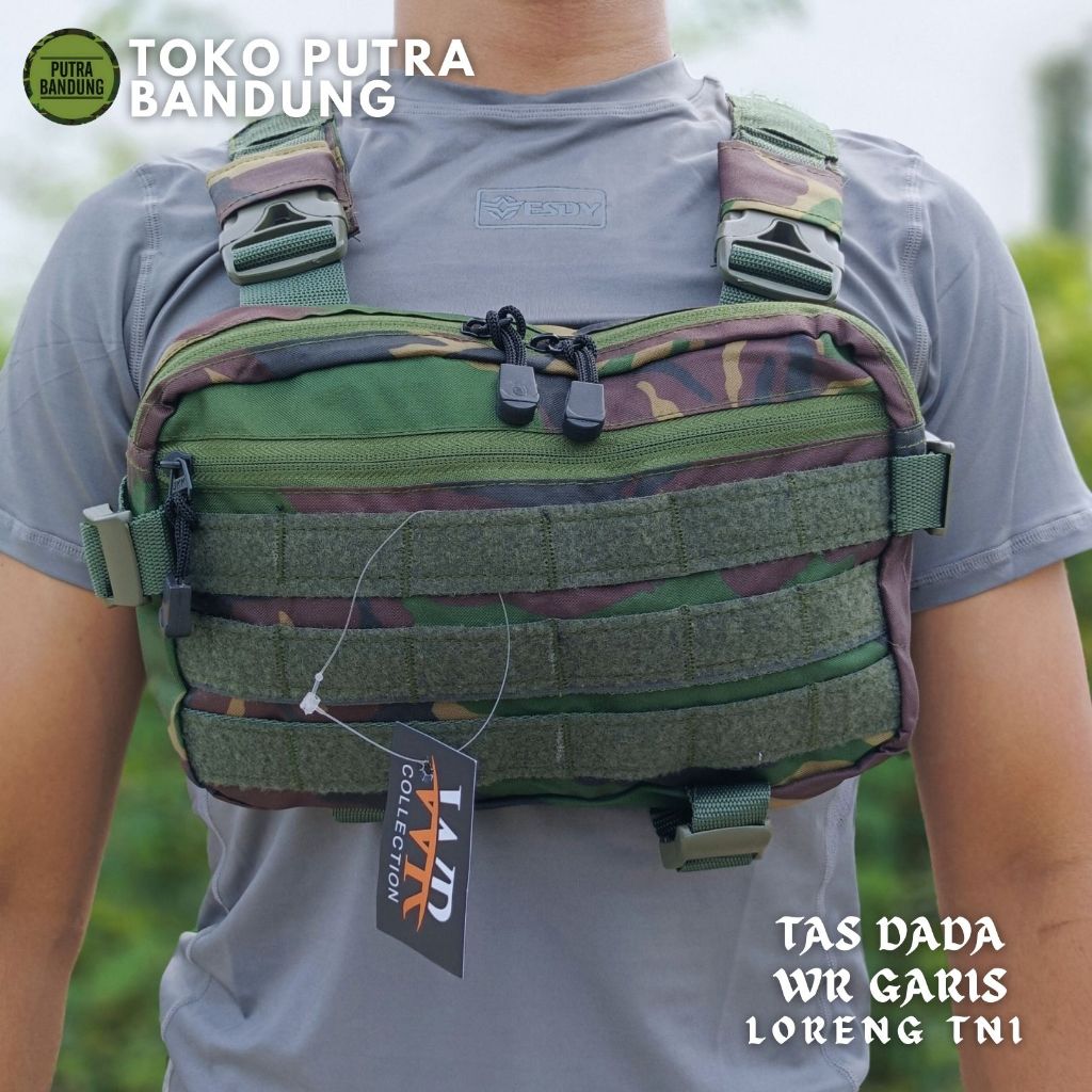 Tas Dada Loreng TNI Tactical Multifungsi Merk WR / Tas dada pria / Tas dada cobra / Tas dada garis t