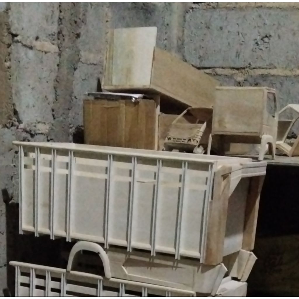 Bak Miniatur Truck Bahan Kayu (Kanal PVC) Pilih Variasi P.24cm untuk Truk Plastik