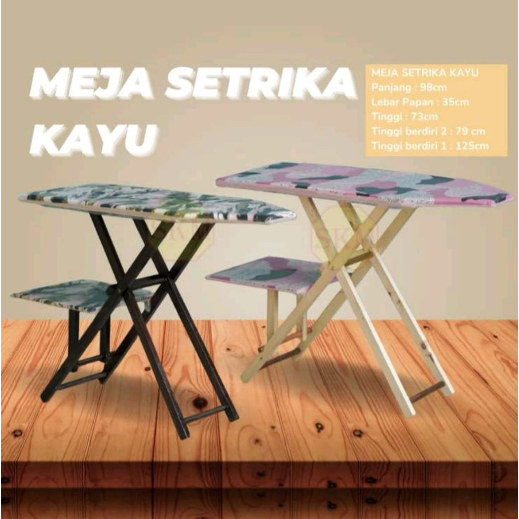 Meja setrika kayu jati/ Meja setrika tinggi / Meja setrika jumbo