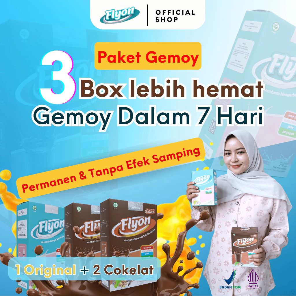 Susu Flyon Paket Gemoy 3 Box Isi Paket = 1 Box Flyon Original + 2 Box Flyon Coklat - Susu Flyon Peng