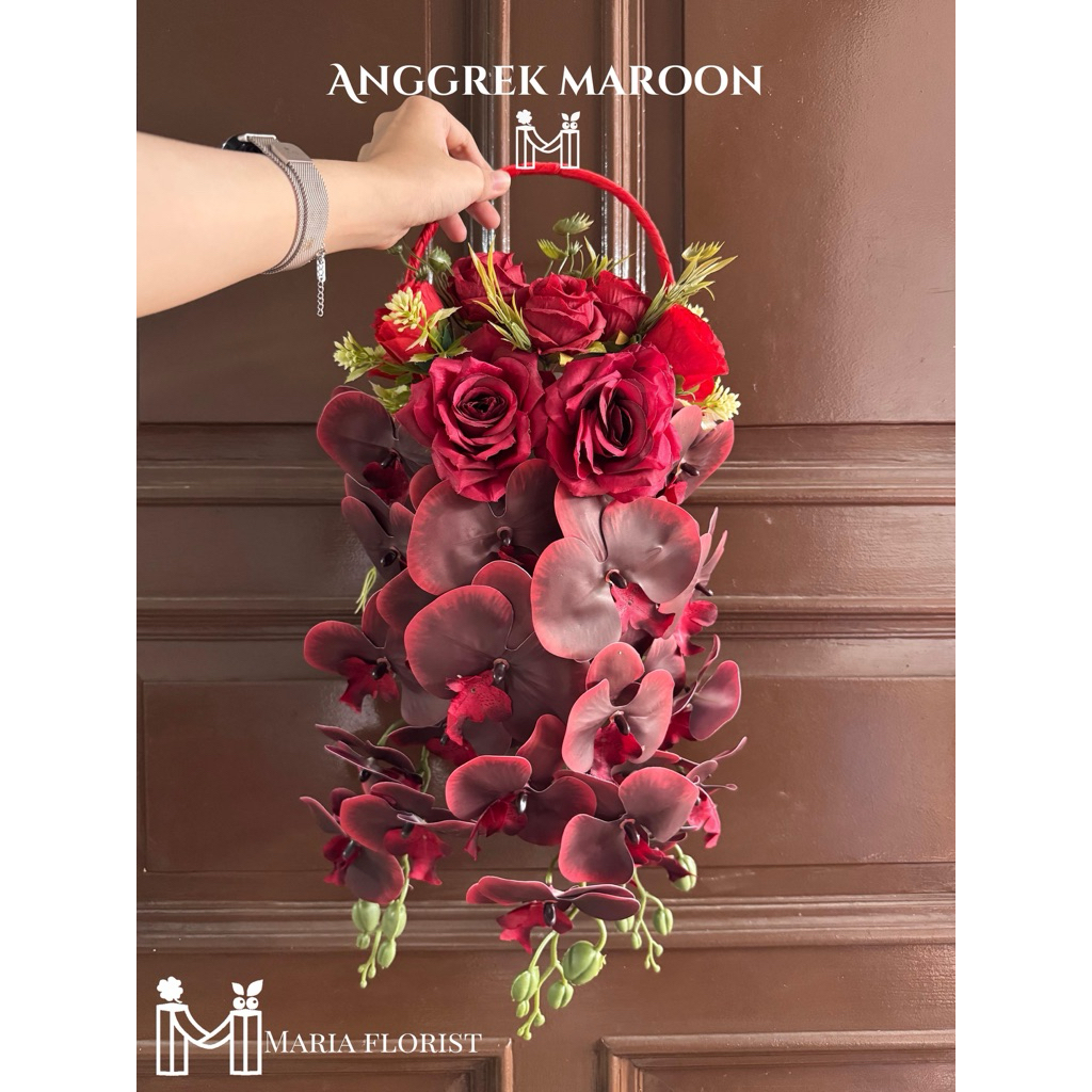 Wedding Handbouquet Juntai Casade Buket Bunga Pernikahan Artificial - Buket Pengantin Anggrek - Buke