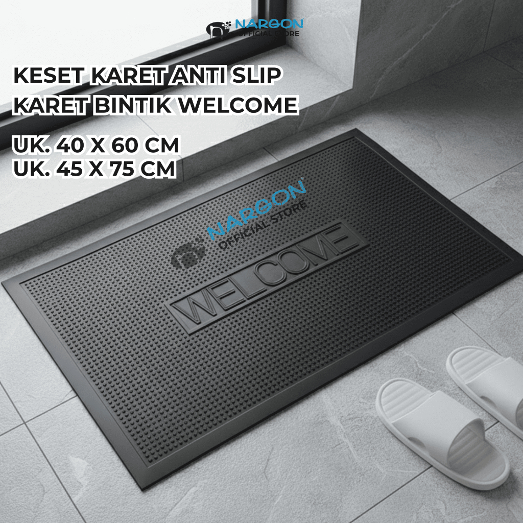Keset Kaki Keset Karet Anti Slip Keset Karet Bintik Welcome