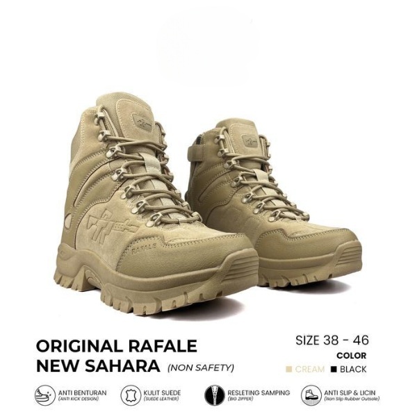Eiger - Original Rafale Sahara 8 Inch Sepatu Gunung Outdoor Hiking Tracking - Cream Hitam Hijau