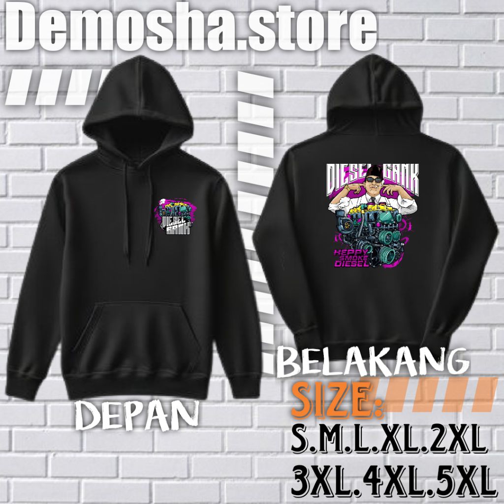 Jaket Hoodie Otomotif Diesel Gank Smoke | Hoodie Fleece Pria Wanita Keren | Jaket Hoodie Keren Kekin