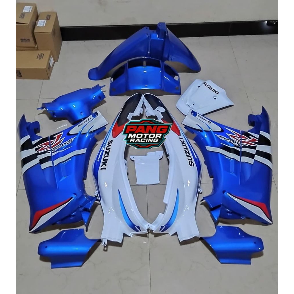 Body Halus set Suzuki Satria Lumba Satria R BIRU PUTIH