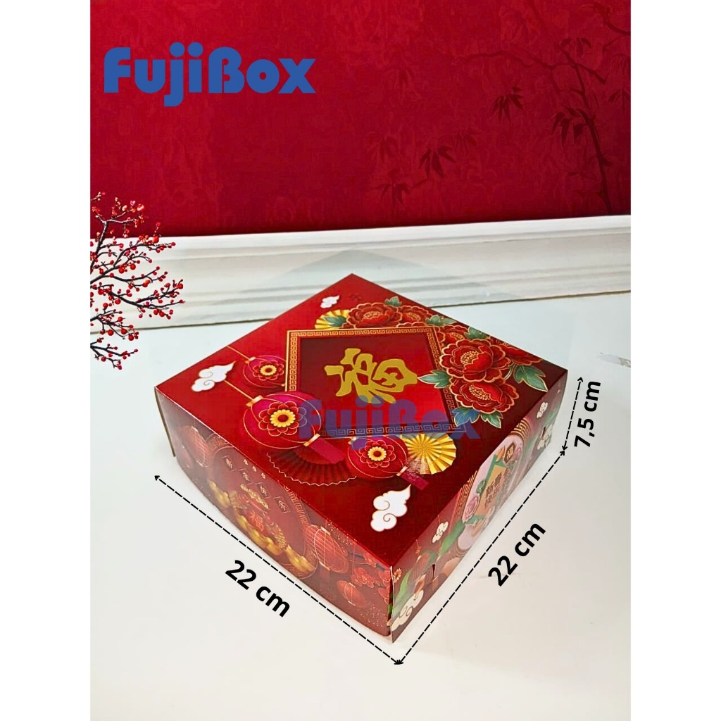 HP - ( 10 Pcs ) Fuji Box Dus Box Kotak Kue Cake Hampers Packaging imlek 22 x 22 x 7,5 Kemasan