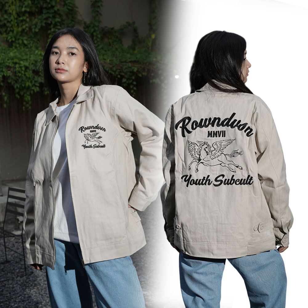 Rown Division Deck Jacket || Catalonia Cream Jaket Kanvas