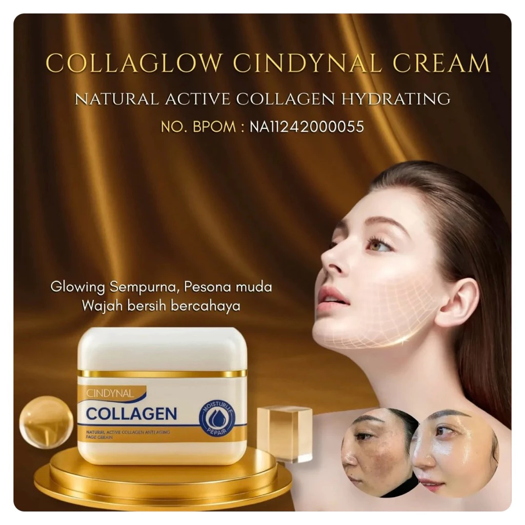 Cindynal Collagen Retinol Cream Siang Malam – Krim Wajah Mencerahkan & Anti Aging BPOM