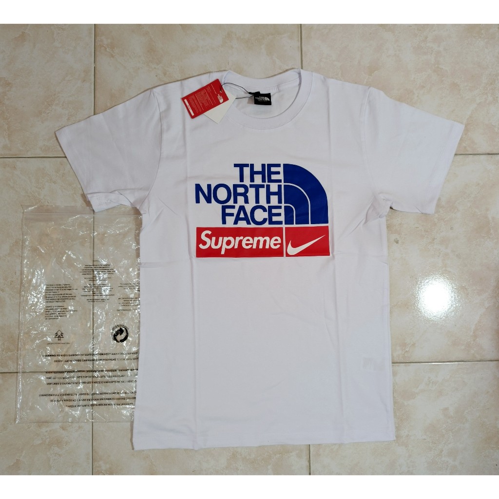 KAOS THE N0RTH F4CE X SUPREME T-SHIRT WHITE DEWASA ORIGINAL