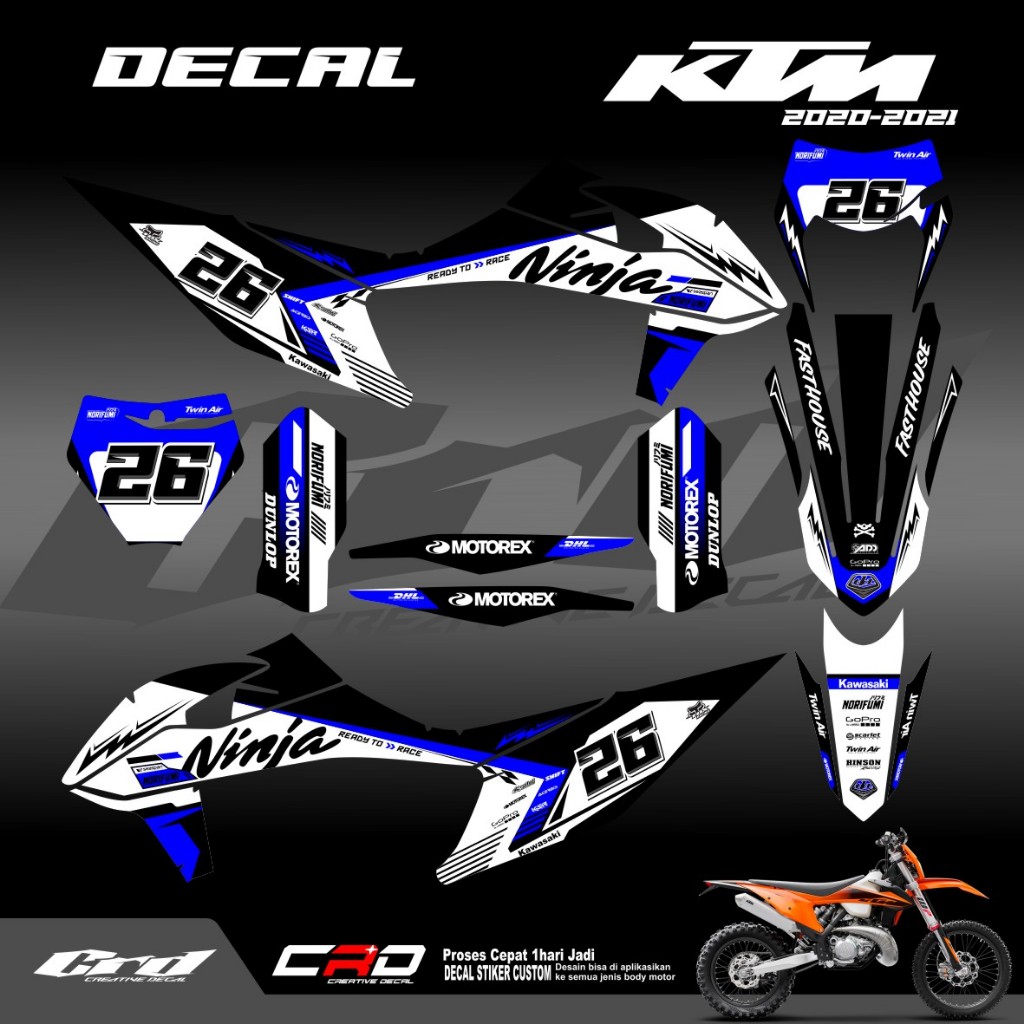 Decal Stiker Motor KTM 250-450 Tahun 2020-2022 Decal KTM 250 exc Jual Decal Ktm 2020 Up