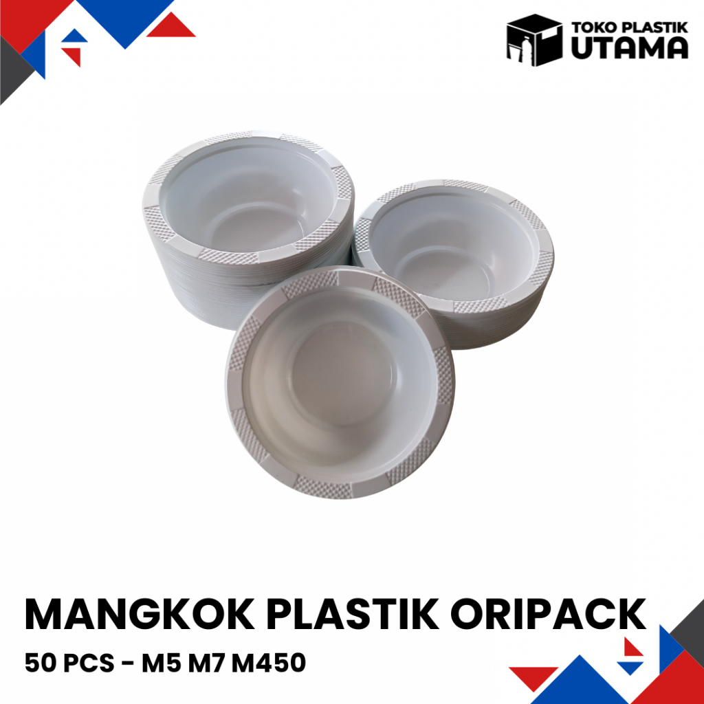 [50 PCS] Mangkok Plastik Oripack Tempat Makan Sekali Pakai Foodgrade M5 M7 M450
