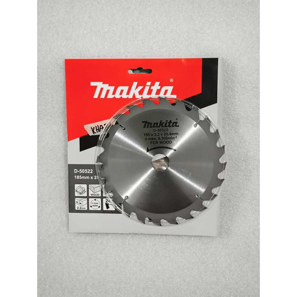 D-50522  MATA POTONG KAYU MAKITA ASLI  185 MM X 24T / CIRCULAR SAW BLADE MAKITA 7" X 24T P-50522