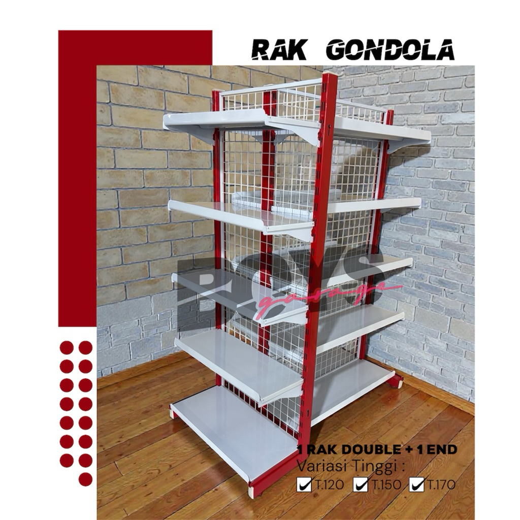 Rak Minimarket 2 Paket Hemat - 5 susun , 2 Rak Minimarket - Double  Starting dan Rak END ( Penutup D