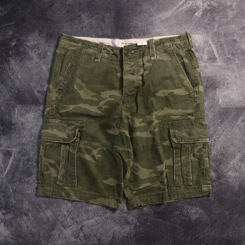 CELANA PENDEK ABERCROMBIE & FITCH CAMOUFLAGE CARGO SHORT PANTS SP76 SIZE 34