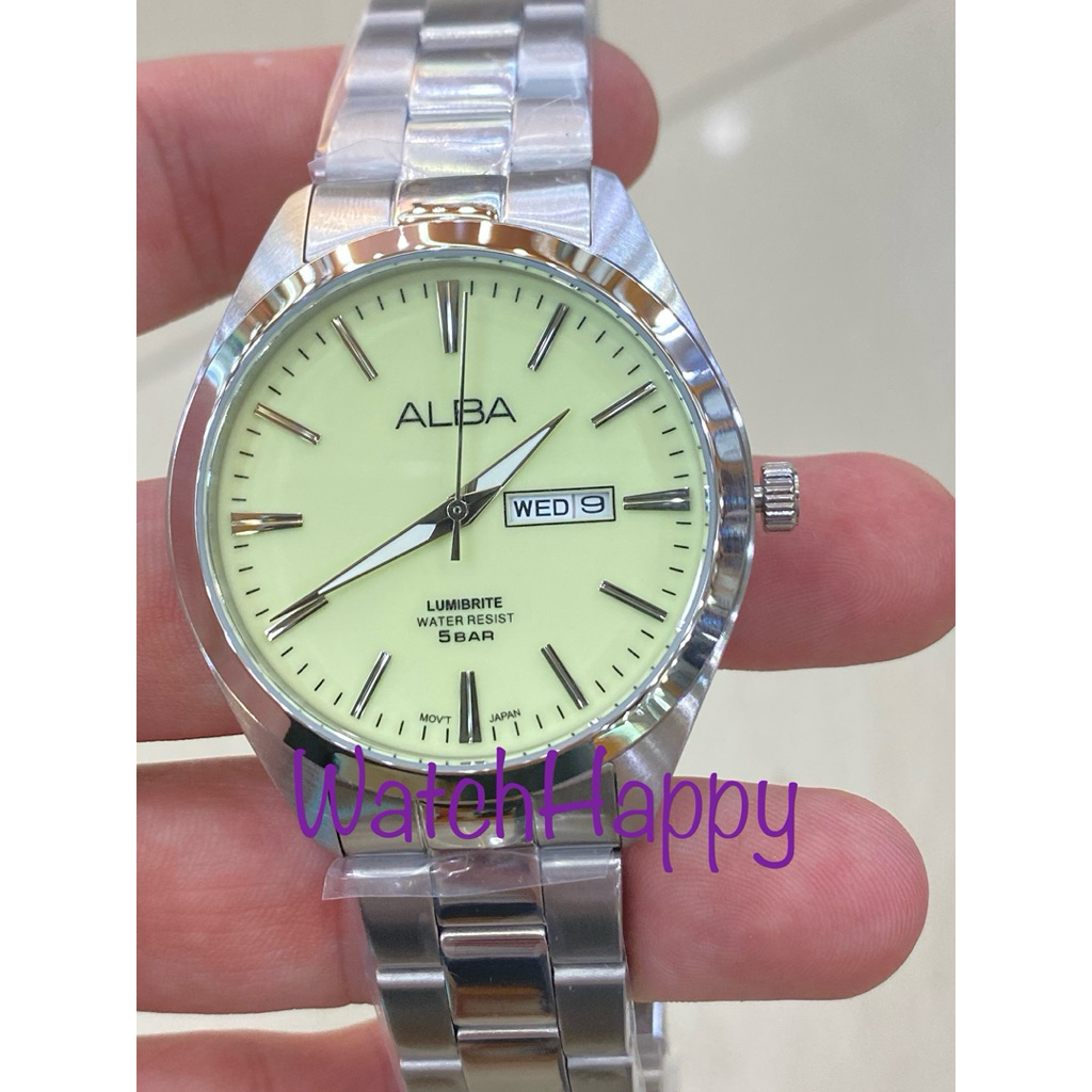 JAM TANGAN ANALOG PRIA ALBA AJ6211X1 / AJ6211 / AJ6211X QUARTZ MOVEMENT LUMIBRITE DIAL DAYDATE STAIN