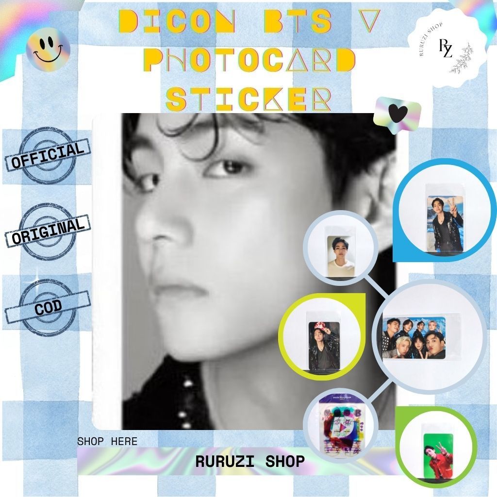 Sharing dicon BTS V Stiker Buku Deko Photocard Official