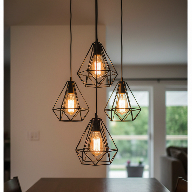 LCI Kap Lampu Gantung Outdoor Dekorasi Modern Lampu Hias Diamond Bawang Bohlam Kabel Fitting