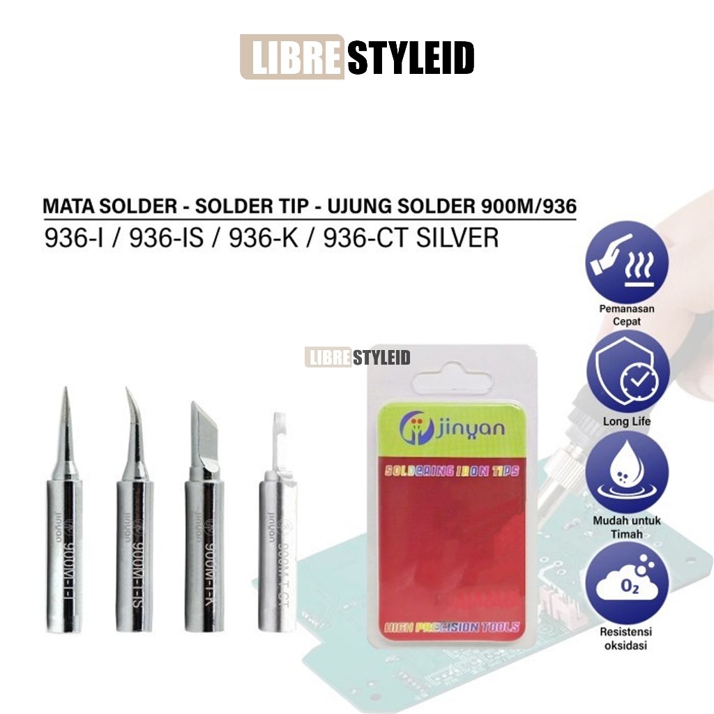 Jinyan 900M/936 Mata solder Lurus Bengkok Pisau Solder tip Pemanas Patri Ujung Solder Soldering kit 