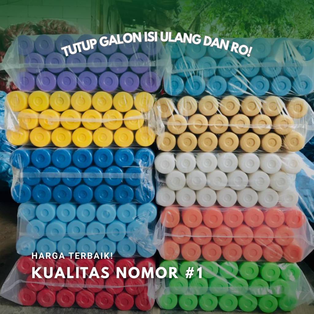 TUTUP GALON WARNA ( isi 1000pcs ) | Tutup Galon Isi Ulang RO Dekok
