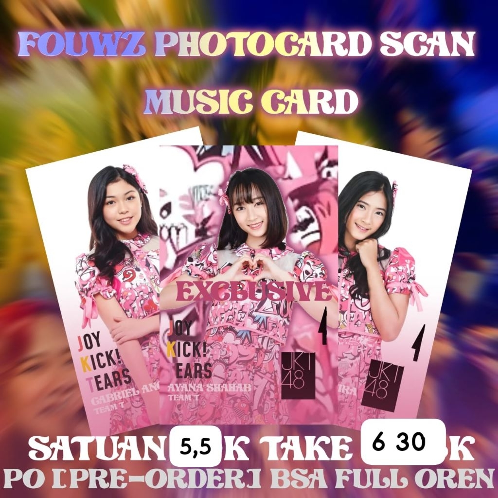 MUSIC CARD UNOFFICIAL FANMADE "joy kick tears ver team T" BACA DESK