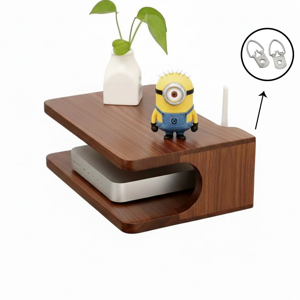 Rak Ambalan Gantung Dinding Modem Wifi Minimalis // Rak Dinding Tempel Serbaguna