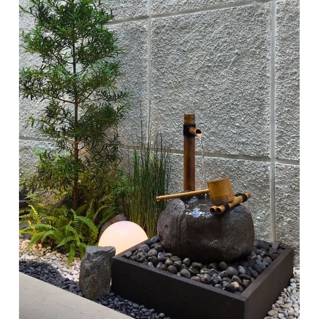 air mancur batu/air mancur minimalis/taman zen garden/taman Jepang/taman kering/taman minimalis