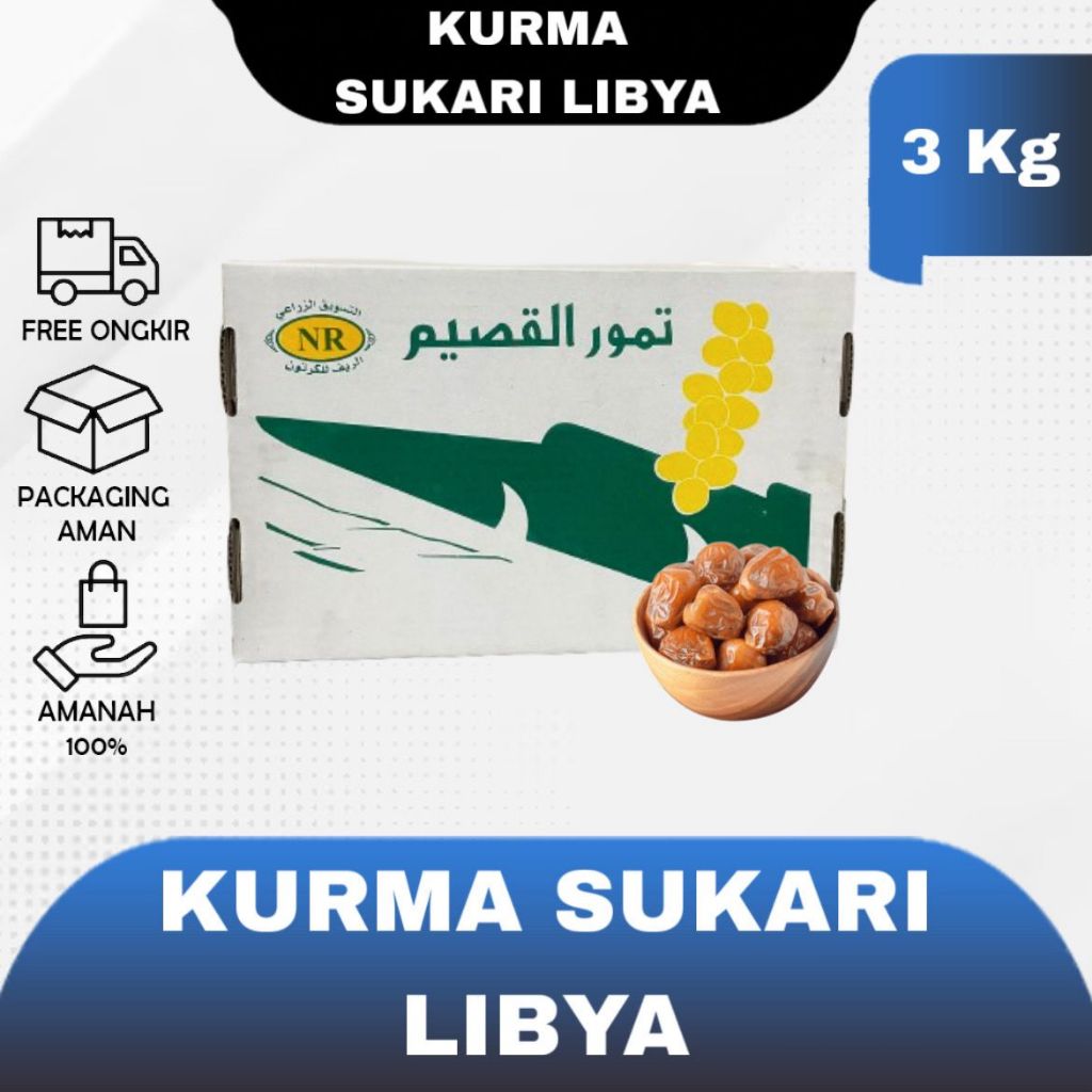 Kurma Sukari Libya 3 Kg Kurma Sukari Al Qassim Libya 3kg Kurma Raja Sukari