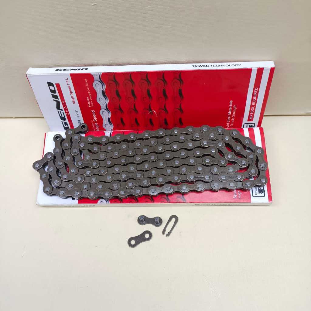 Rantai Sepeda Genio 12-26 Inch Single Speed Tanpa Operan Gigi – untuk Sepeda Anak & Dewasa