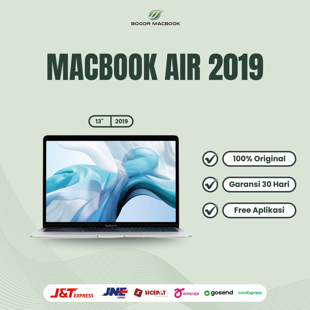Macbook Air Retina 2019 (13 Inch) Intel Core i5 || Ram 8/128gb/ 256gb/ 512gb Second Original