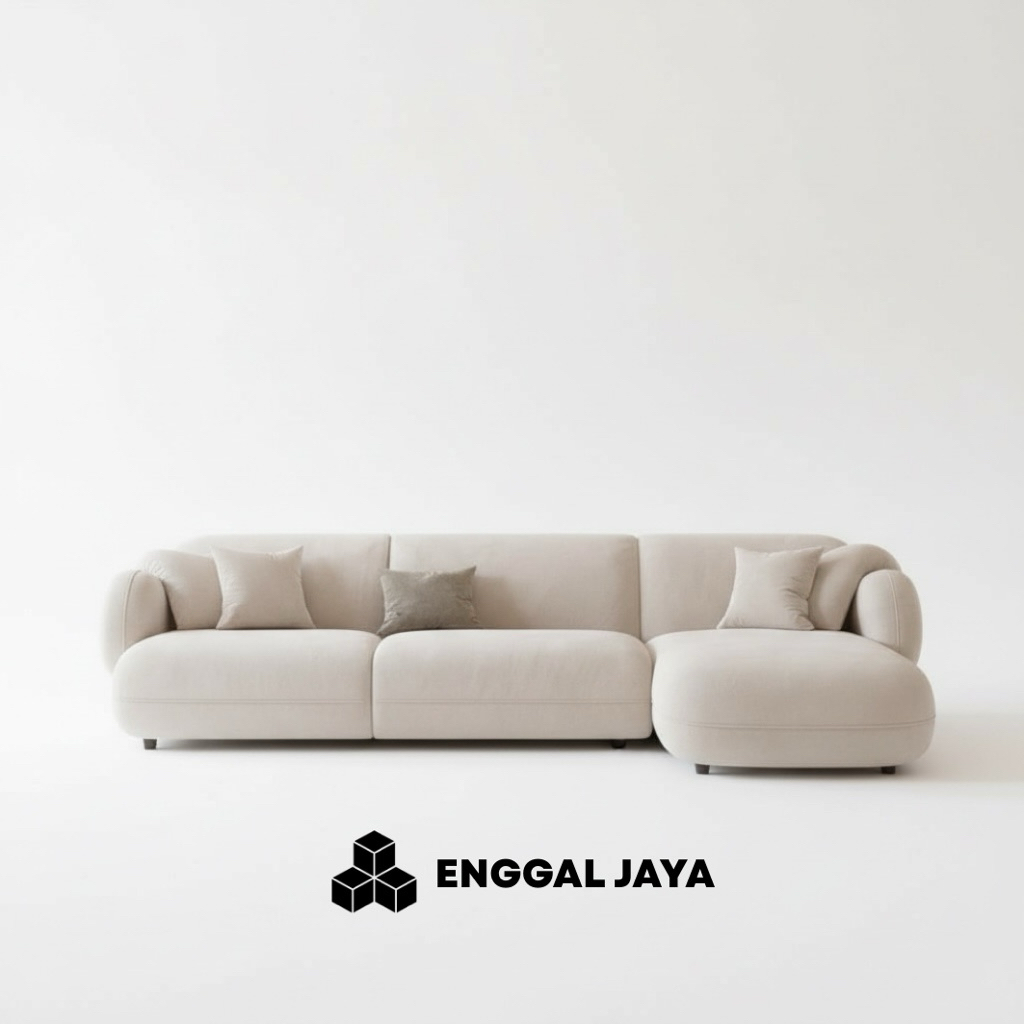 Sofa Japandi Wabi-Sabi Kayu Jati / Sofa Japandi Kayu Jati Custom / Sofa Leter L Kayu Jati | SATSUKI