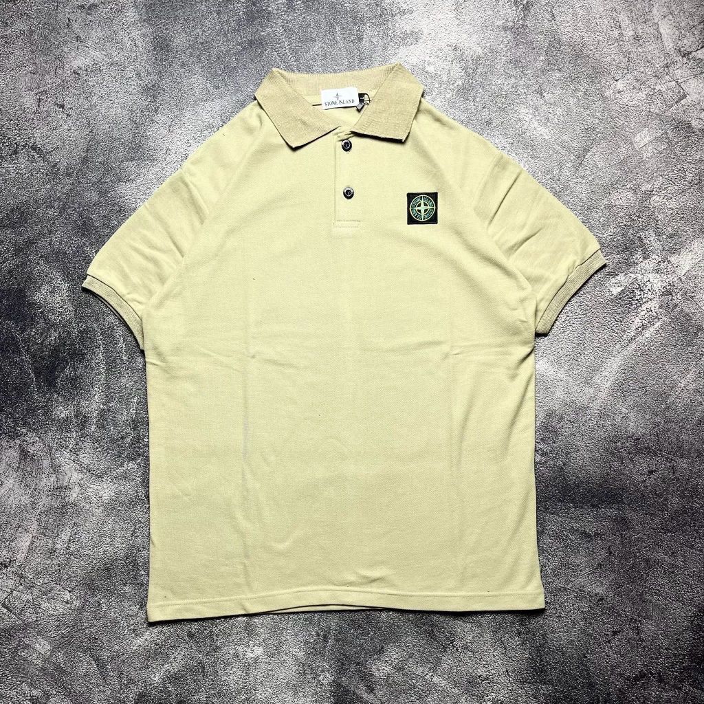 STONE ISLAND Kaos Polo Shirt / Wangki Branded Lengan Pendek Cotton Pique 20s Super Premium Original 