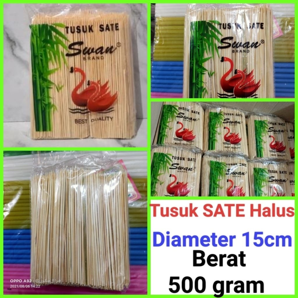 tusukan sate pendek tusukan sosis bambu bulat diameter ±15cm