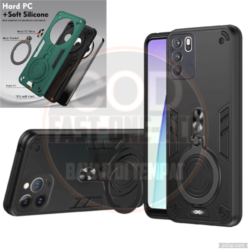 CASING HP UNTUK OPPO RENO 6 4G SOFTCASE ROBOT STANDING HIT RING DENGAN PELINDUNG CAMERA TERBARU