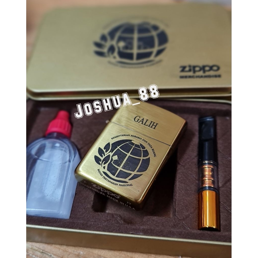 Zippo Custom Korek Api Ukir Paket Kementerian Agraria Dan Tata Ruang Bisa Ukir Nama Logo Sendiri