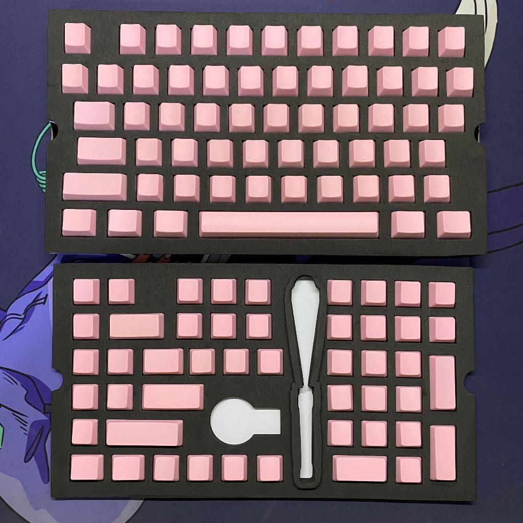 YMDK blank thick keycaps pink pbt oem profile 108keys